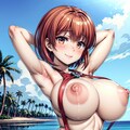 二次おっぱいポロリ297《赤髪腋見せスリングショット》 4枚目