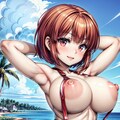 二次おっぱいポロリ297《赤髪腋見せスリングショット》 8枚目