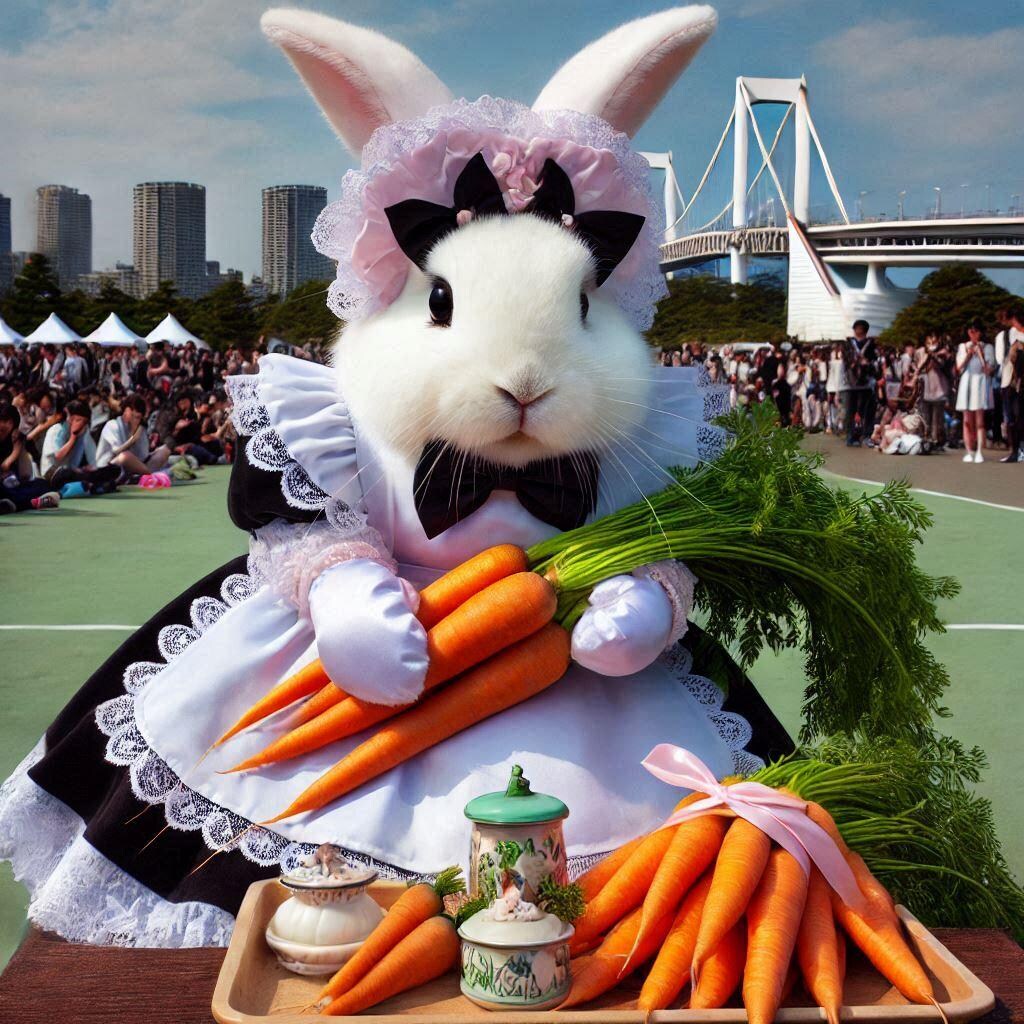 フードファイターウサギ