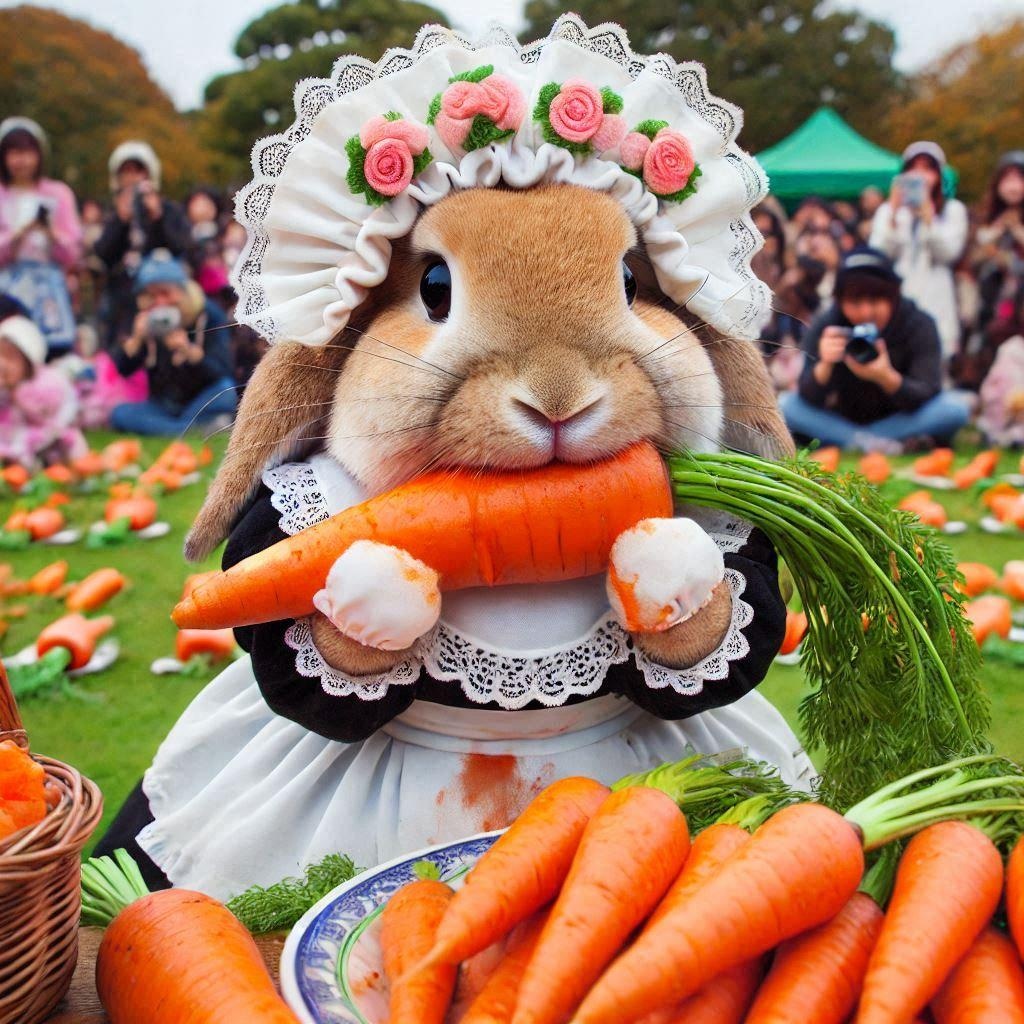 フードファイターウサギ