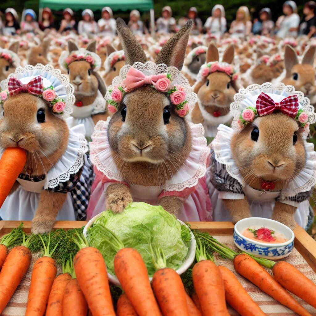 フードファイターウサギ