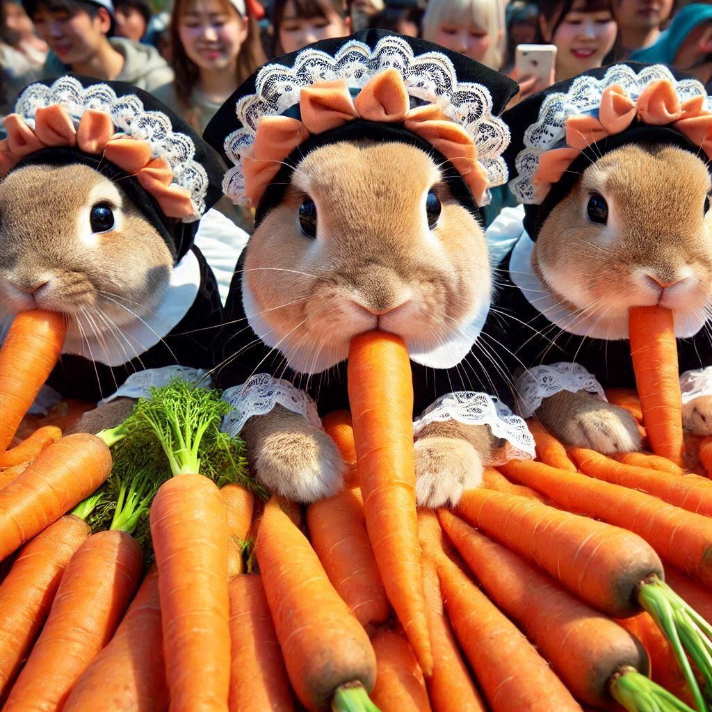 フードファイターウサギ