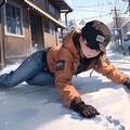雪道とおねえさん 5枚目