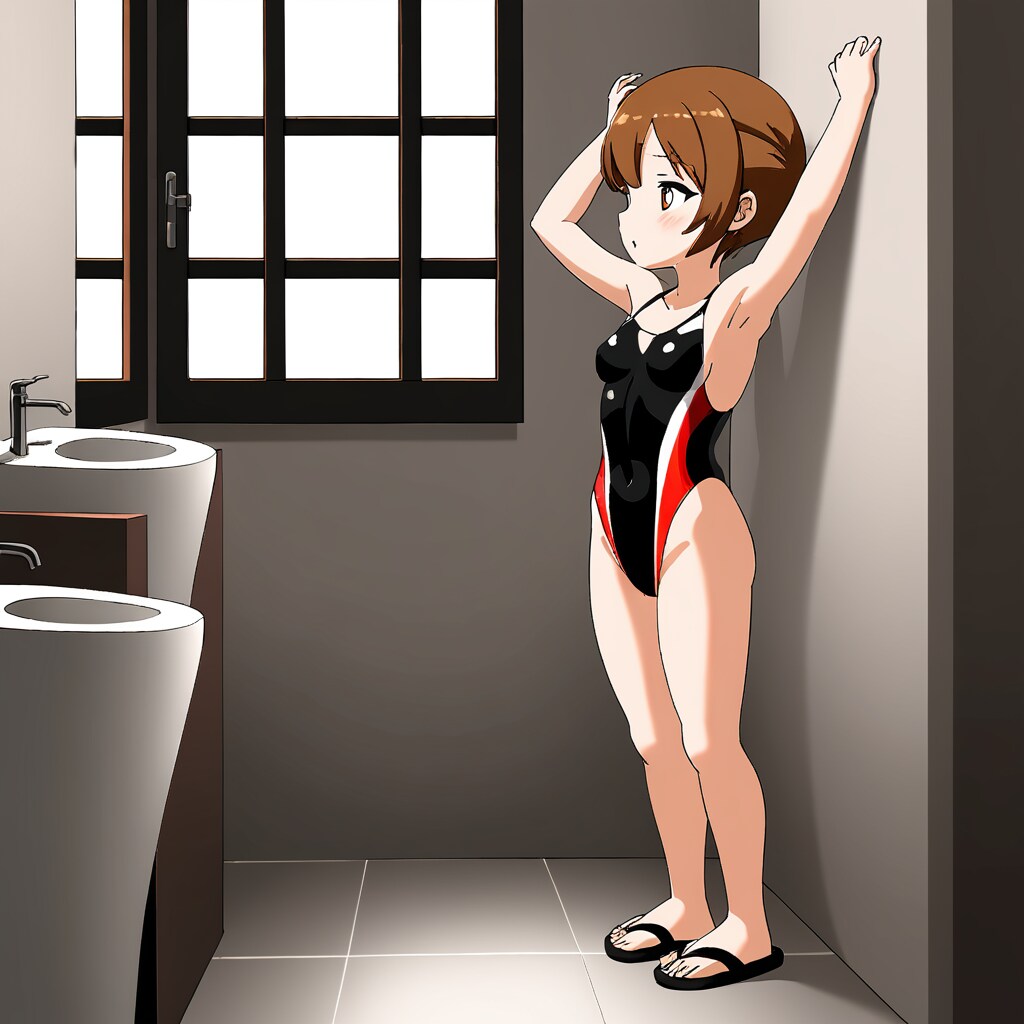 【番外編】競泳水着で佇む少女