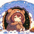 冬眠するクマ娘 3枚目