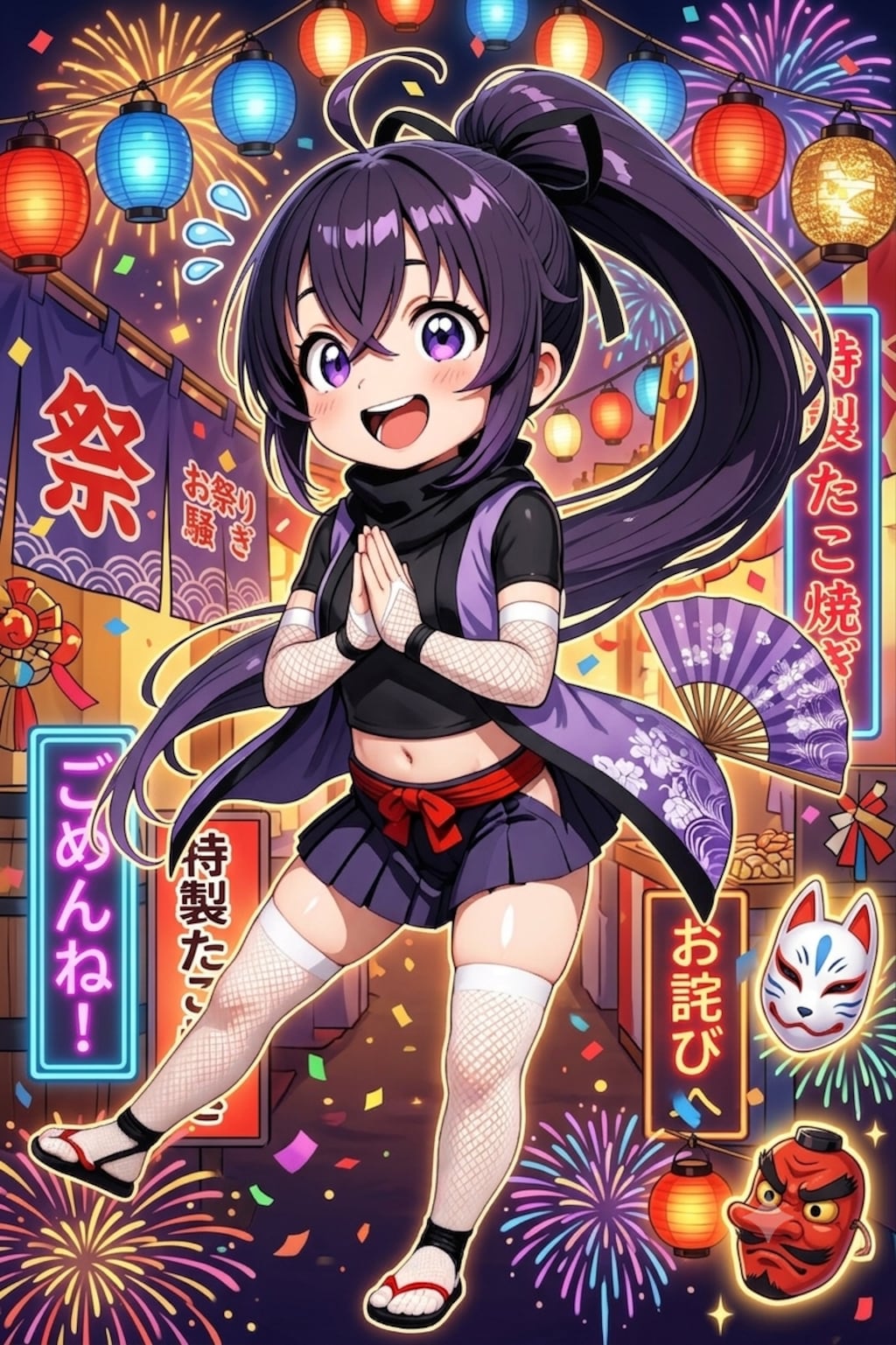 謝罪するクノイチ