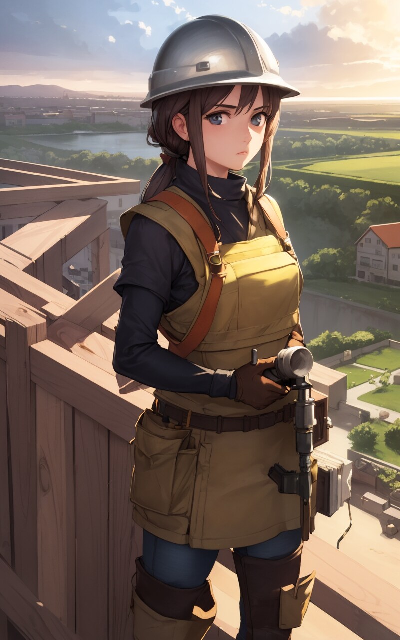 作業中の女の子