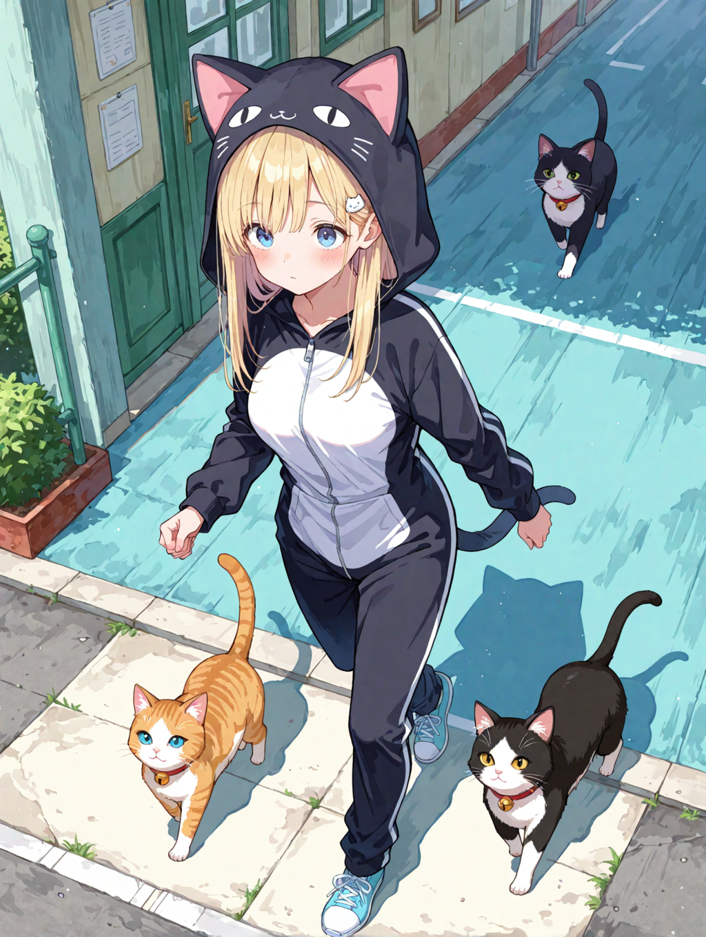 猫の服装と猫の編隊