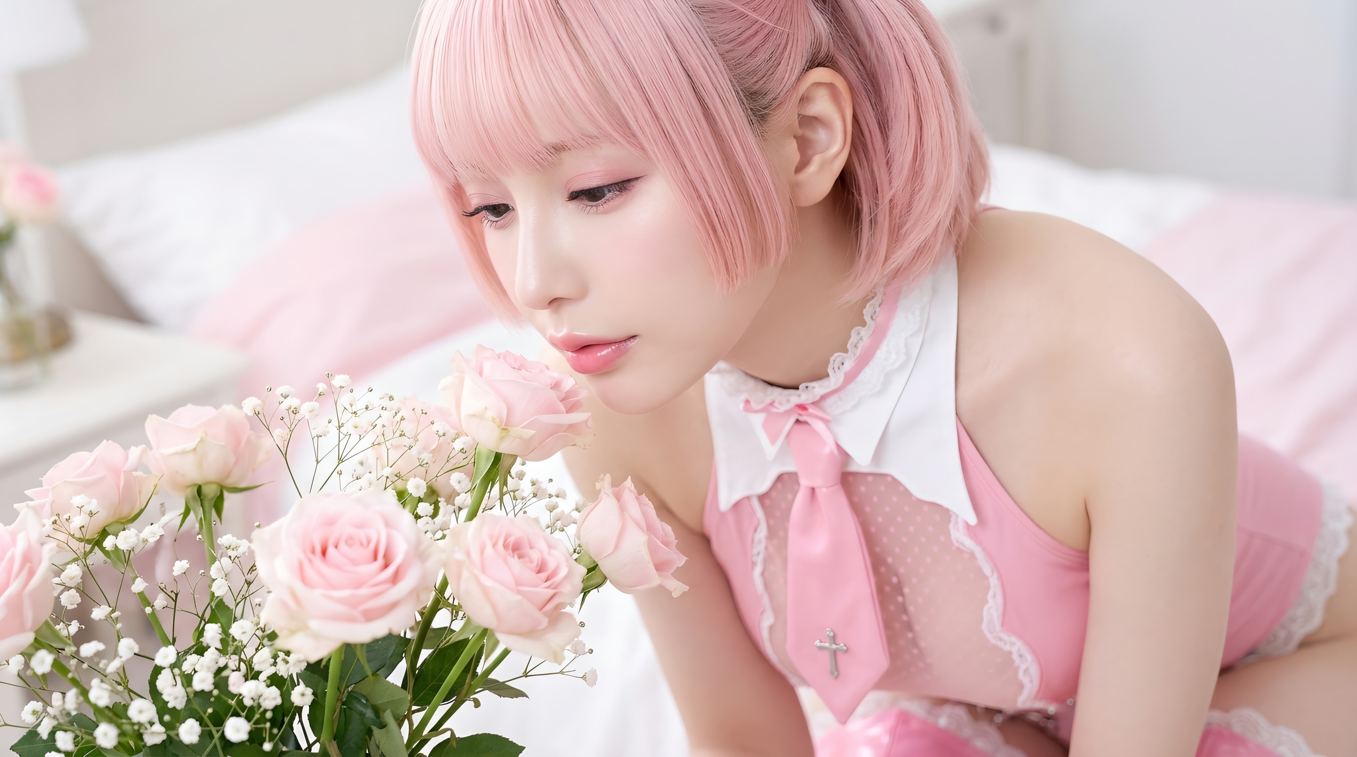 花と女性