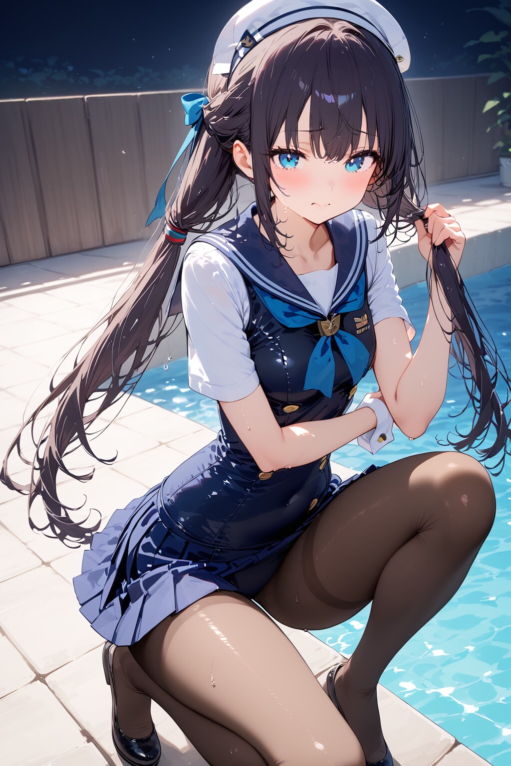 セーラー服黒ストッキング