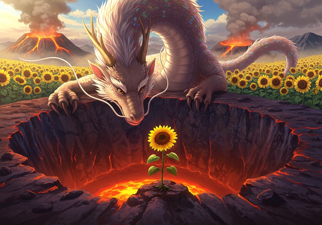 ヒマワリのある風景４・ドラゴンの棲み処