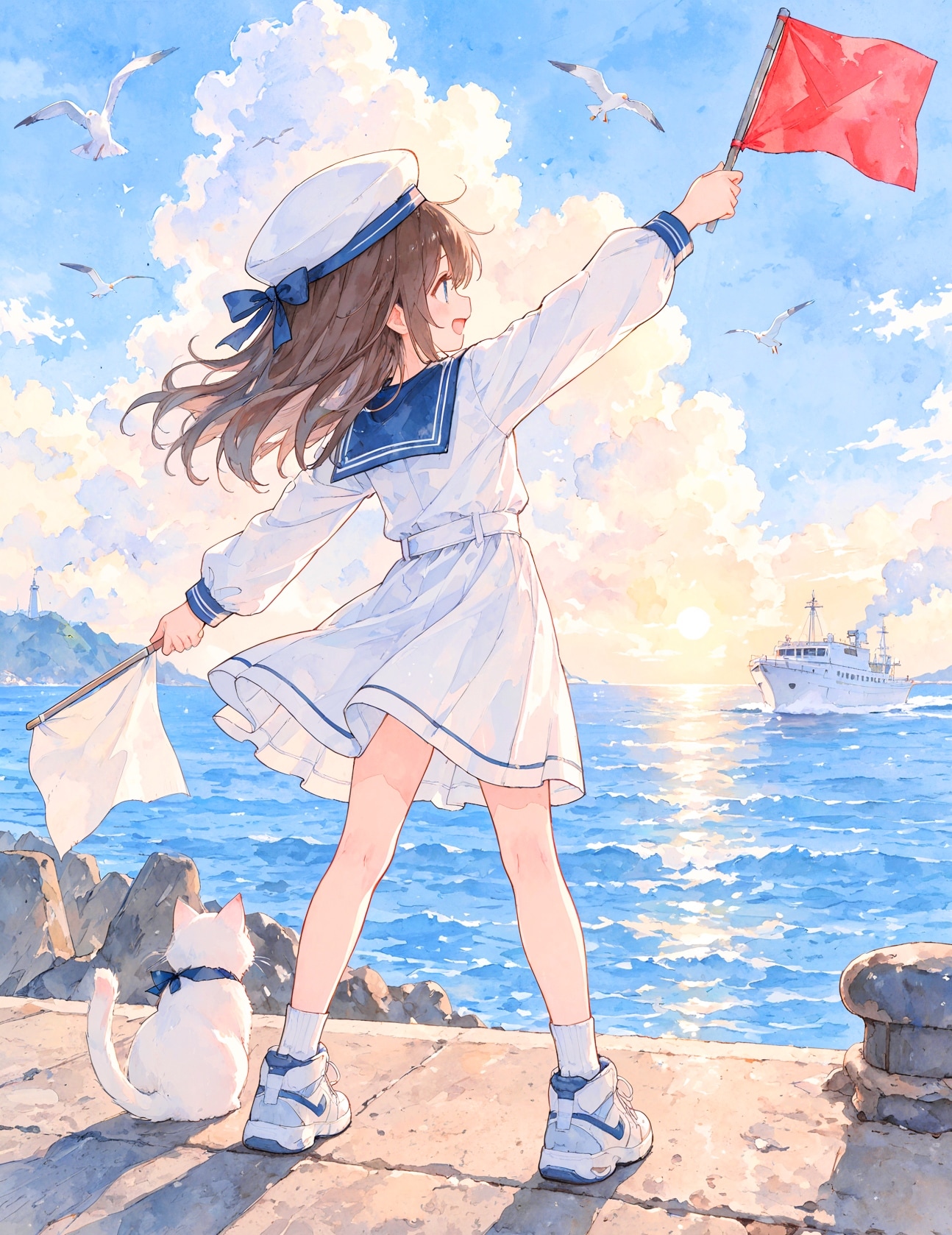 海辺の少女 | の人気AIイラスト・グラビア
