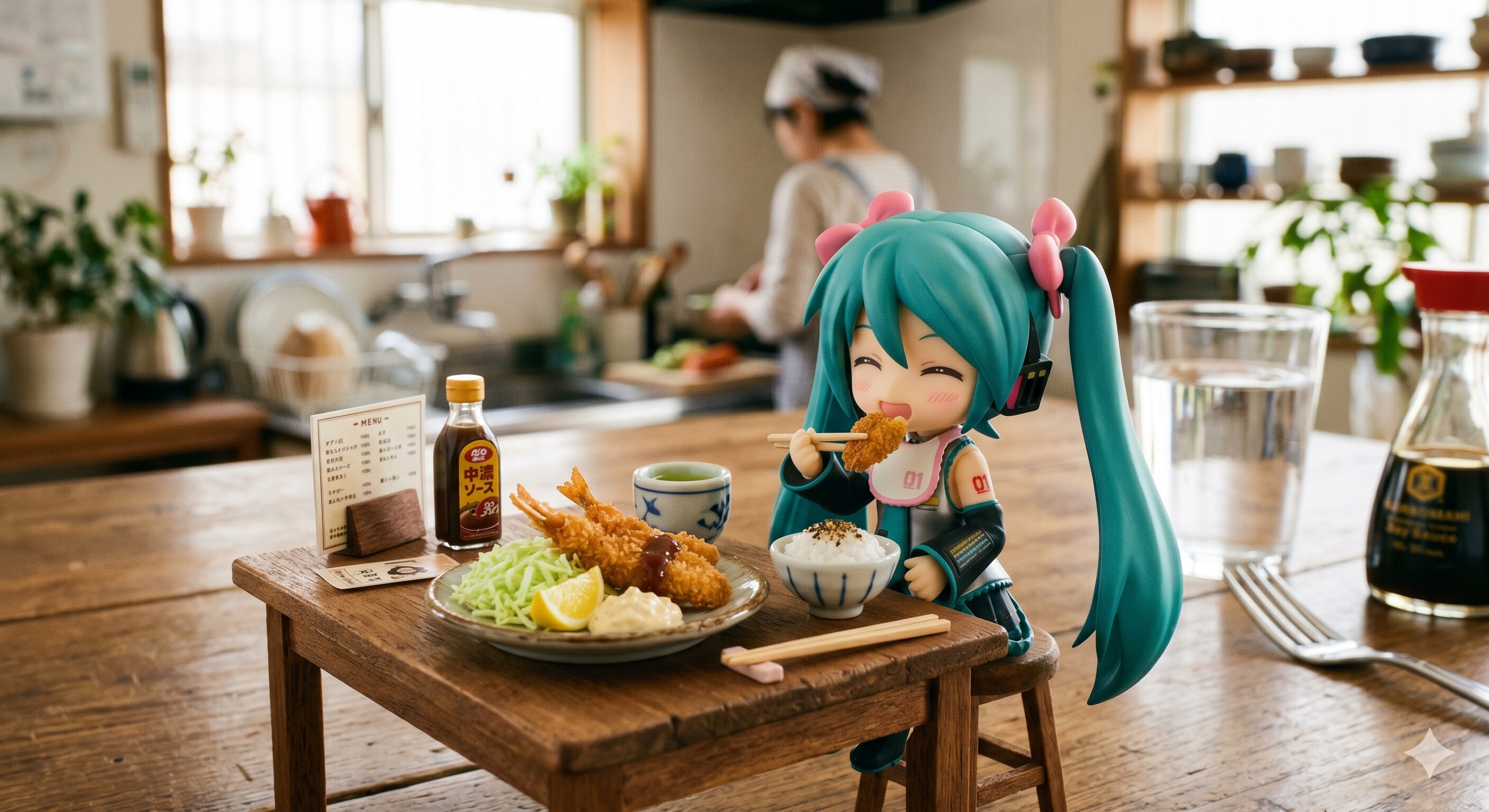 今日のお昼はミックスフライ定食です