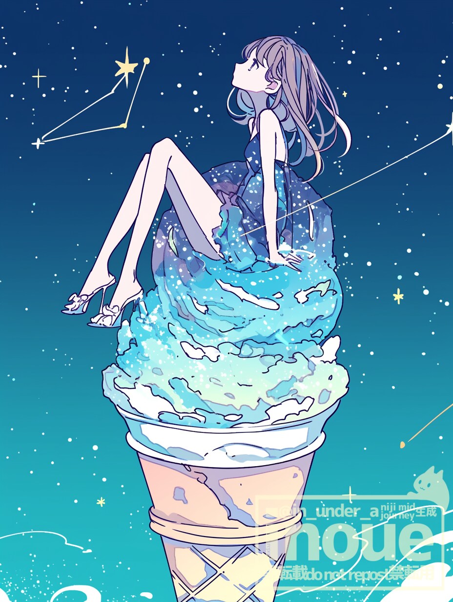 星とアイスと少女