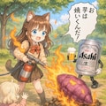焼き芋を作る小さな女の子 4枚目