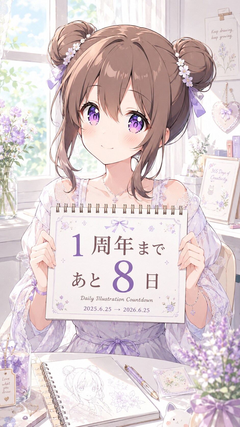 デイリーイラスト1周年カウントダウン