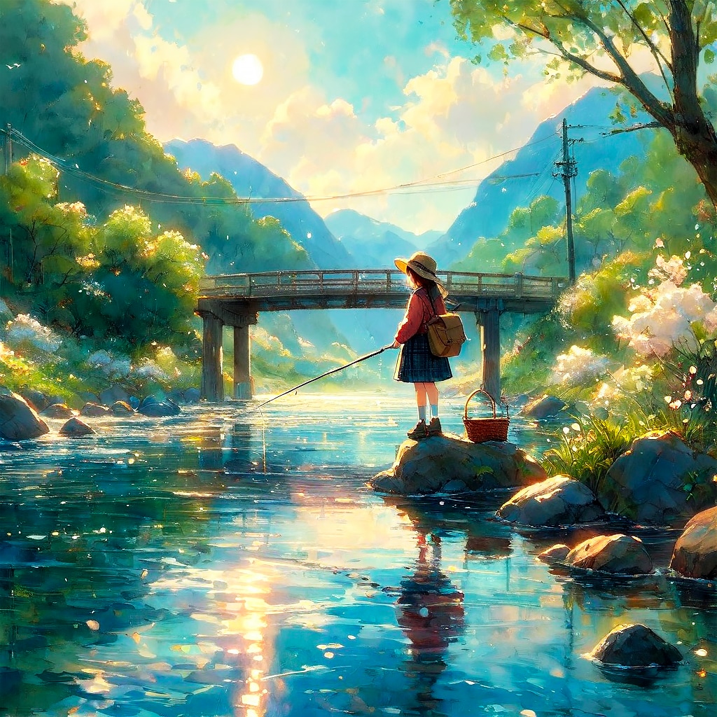 釣りをする少女⑦