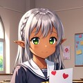 ラブレターを出すおませなダークエルフちゃん 3枚目