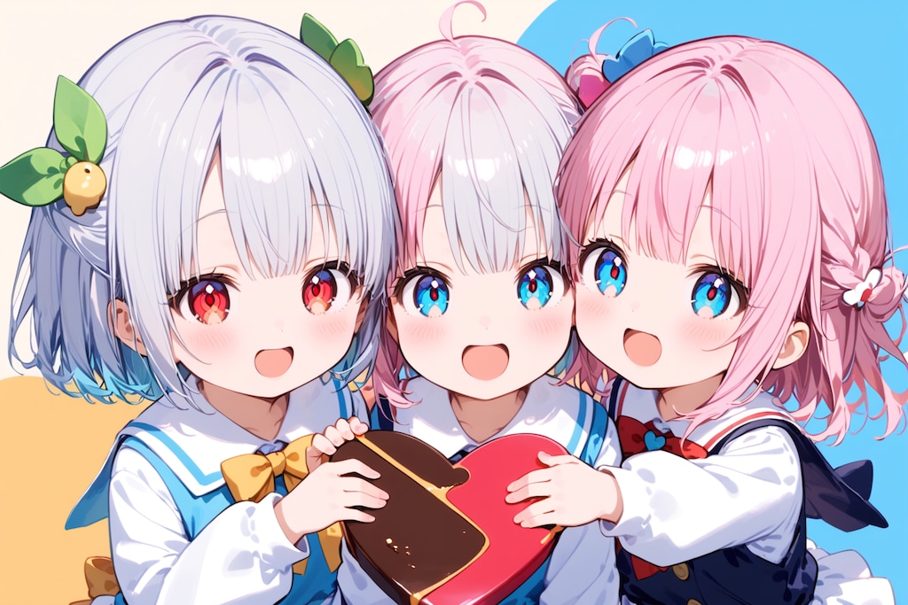 三人からのハート