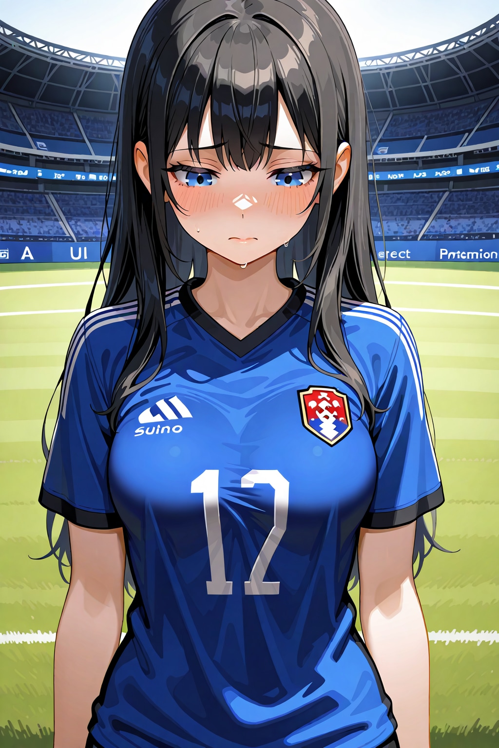 サッカースタジアムにて。哀しい顔の葵さん(ちちぷい版)