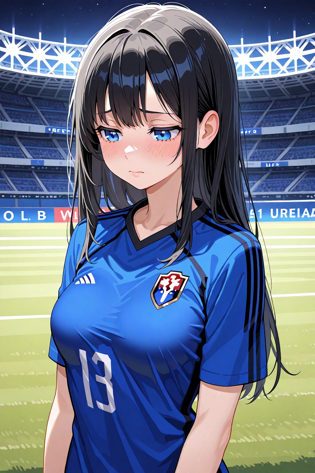 サッカースタジアムにて。哀しい顔の葵さん(ちちぷい版)