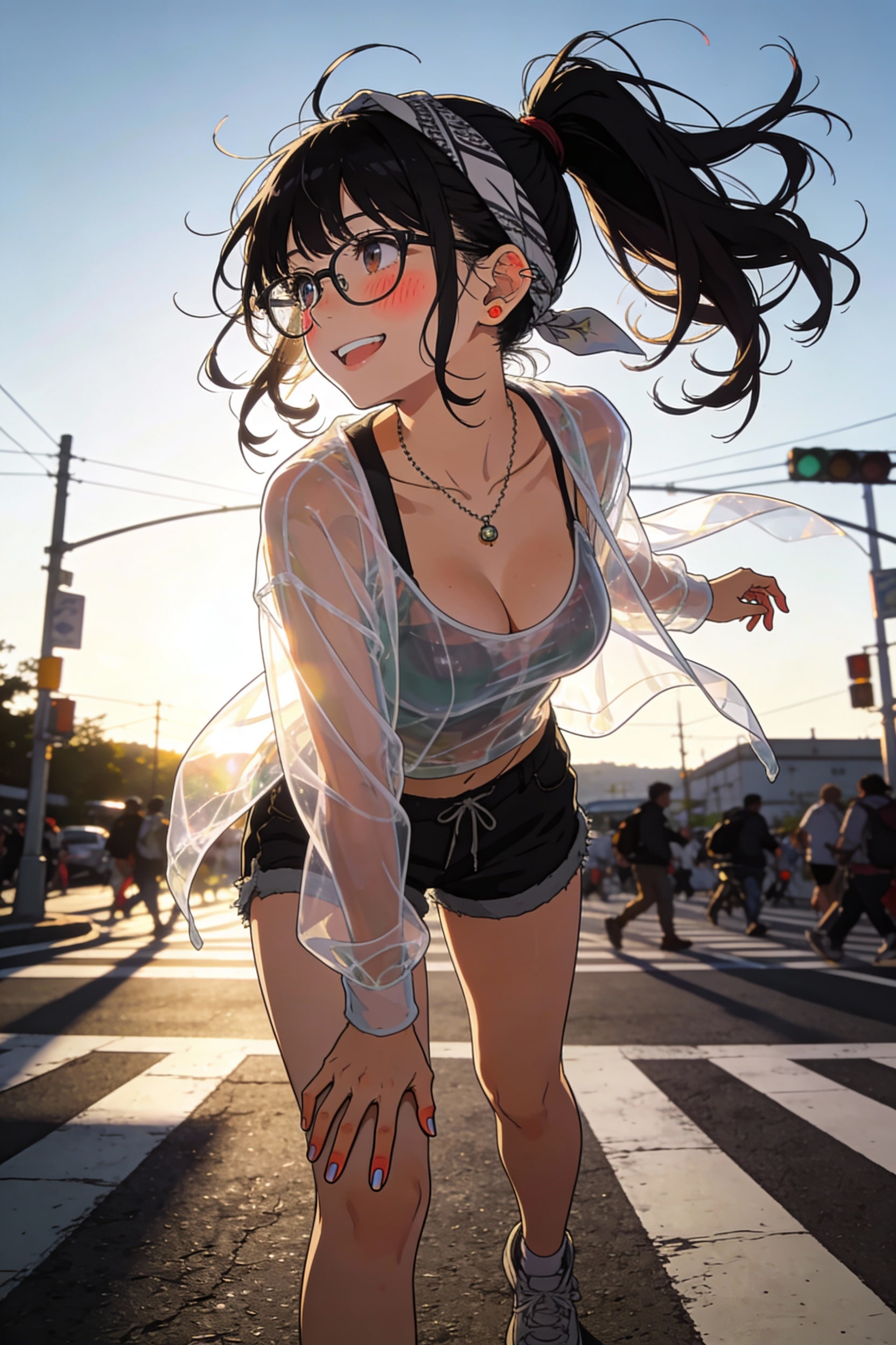 朝の交差点 | の人気AIイラスト・グラビア