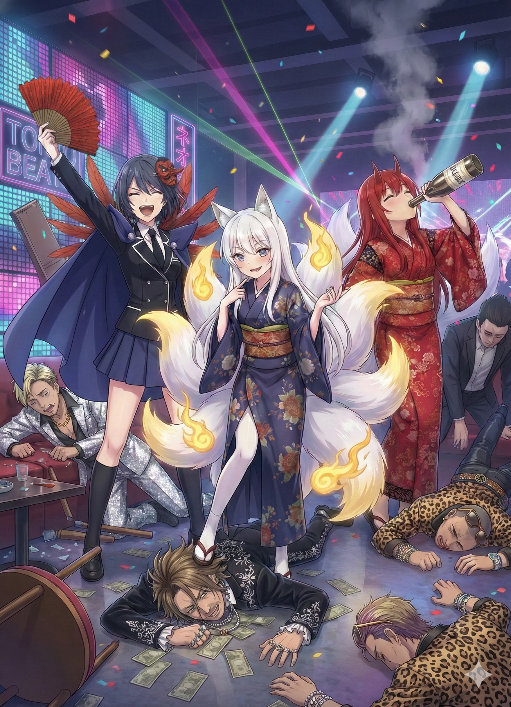 稀代の大悪鬼３人娘 | の人気AIイラスト・グラビア