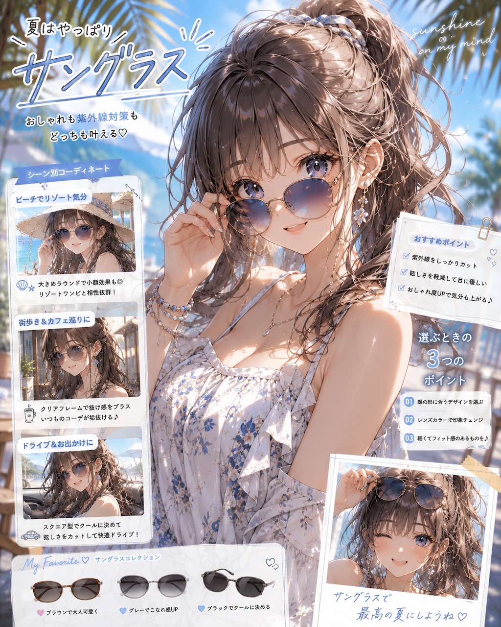 夏コーデにサングラス！！