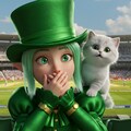 ハットトリックに驚くエルフと子猫 2枚目