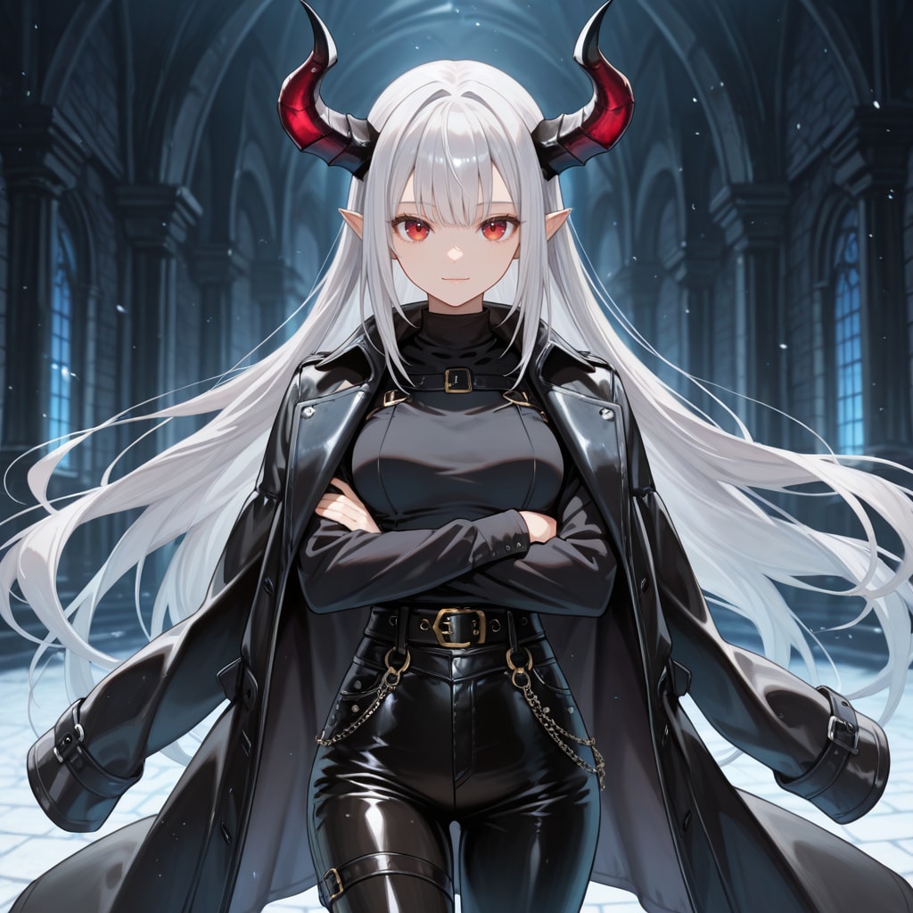 イケメン女子レザーな銀髪竜姫さん