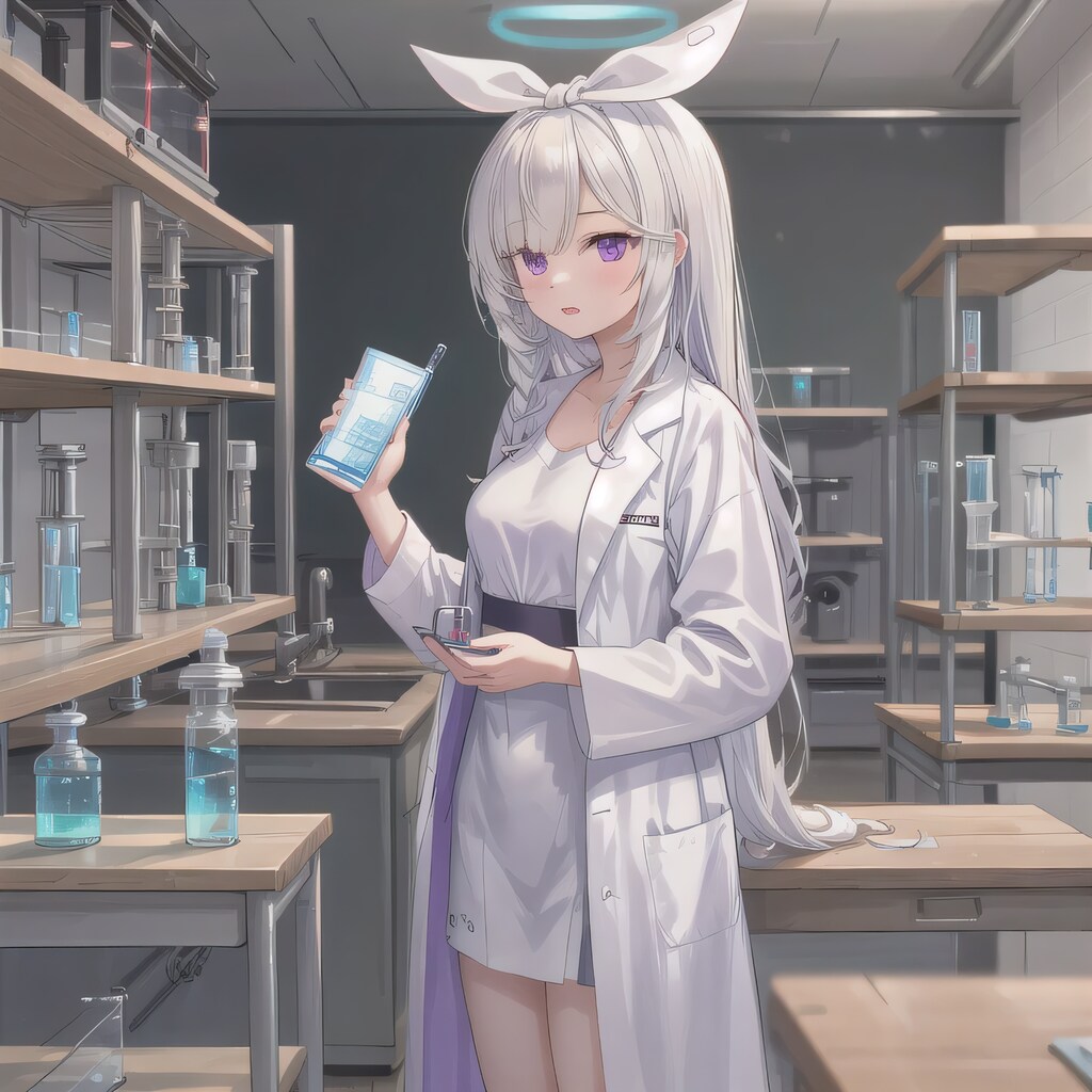 白髪ロングで白衣の少女１４