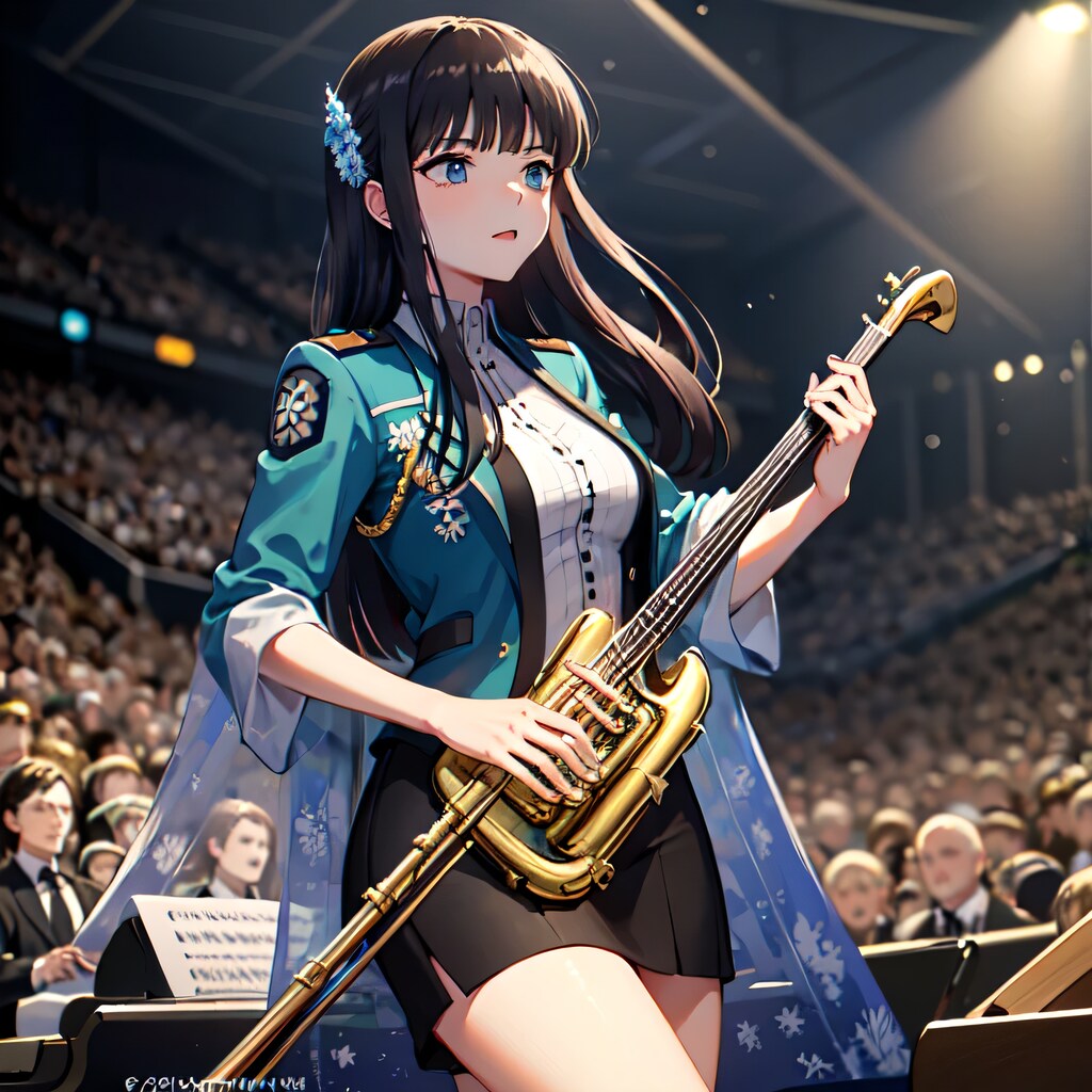 黒髪ロングでブラスバンドの少女２６