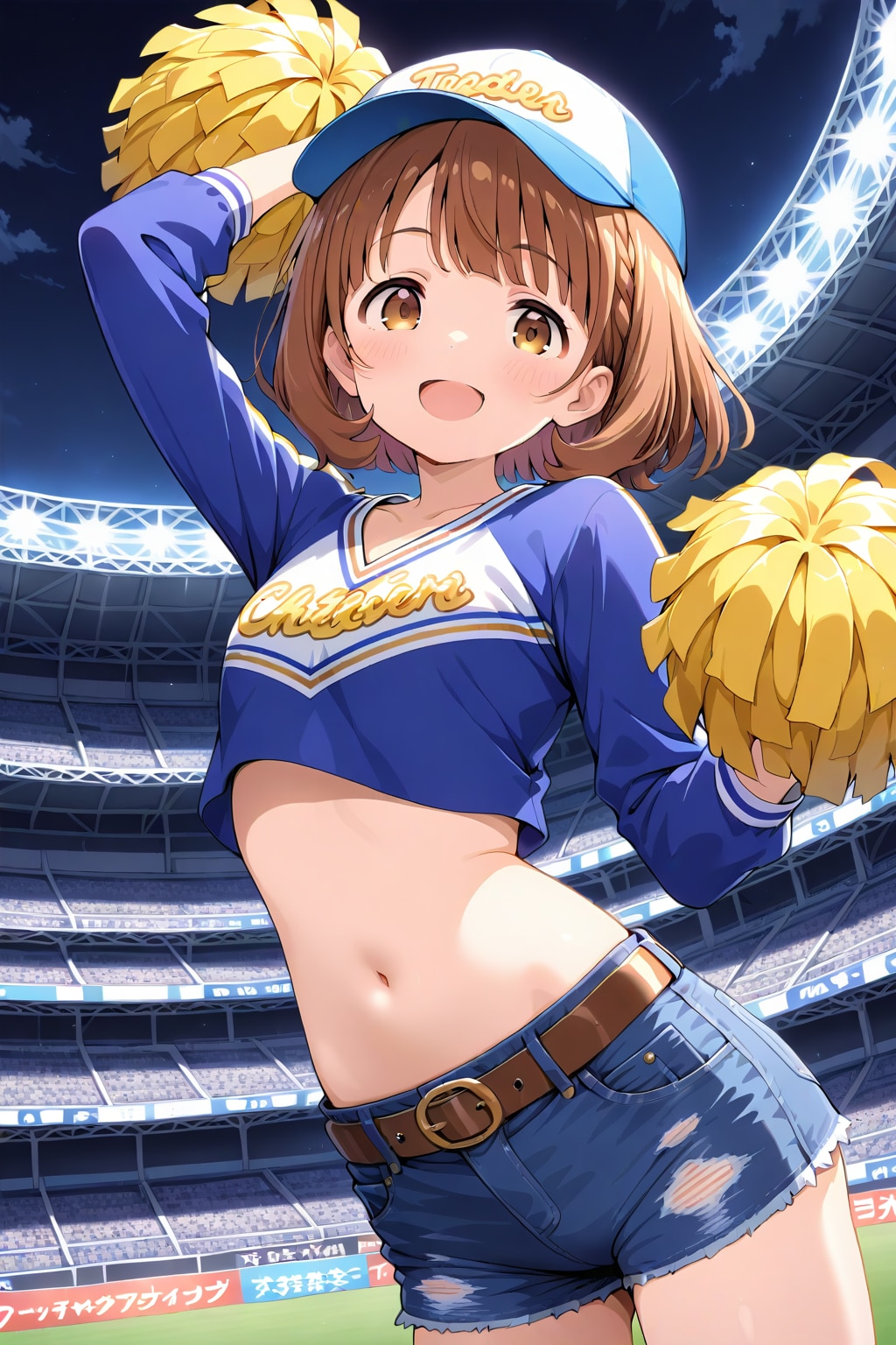 デニムホットパンツチア