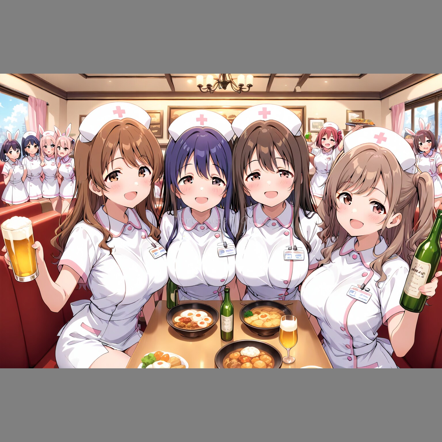 ナースが社食で忘年会
