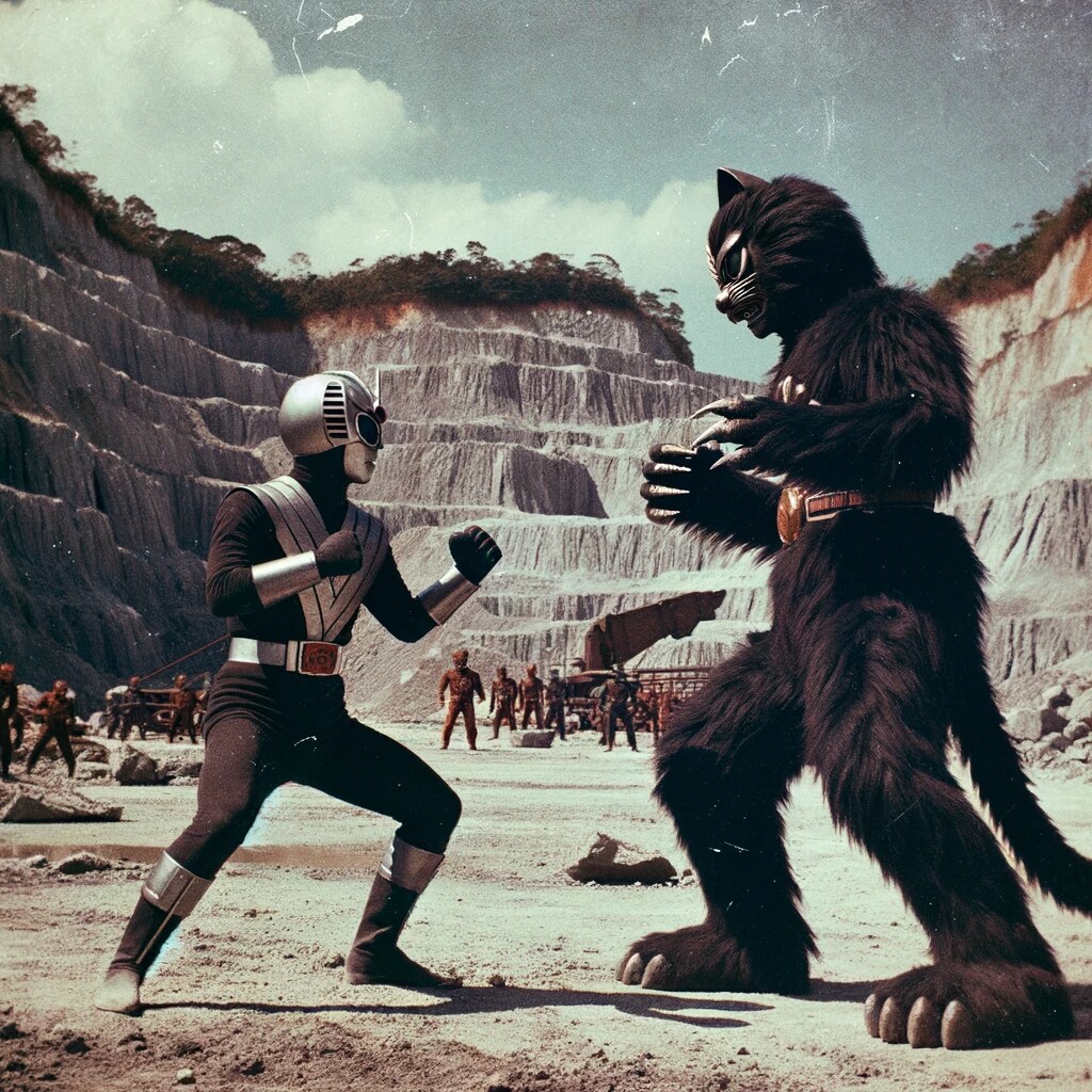 煌めき戦士ギャラクシアン　第７話「影の中の黒猫怪人！石の採石場の決戦」（ChatGPT命名）