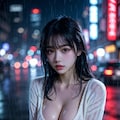 雨のニット女子 4枚目
