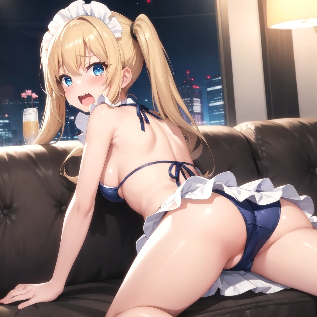 夜の新人メイドさん、水着イベントにて