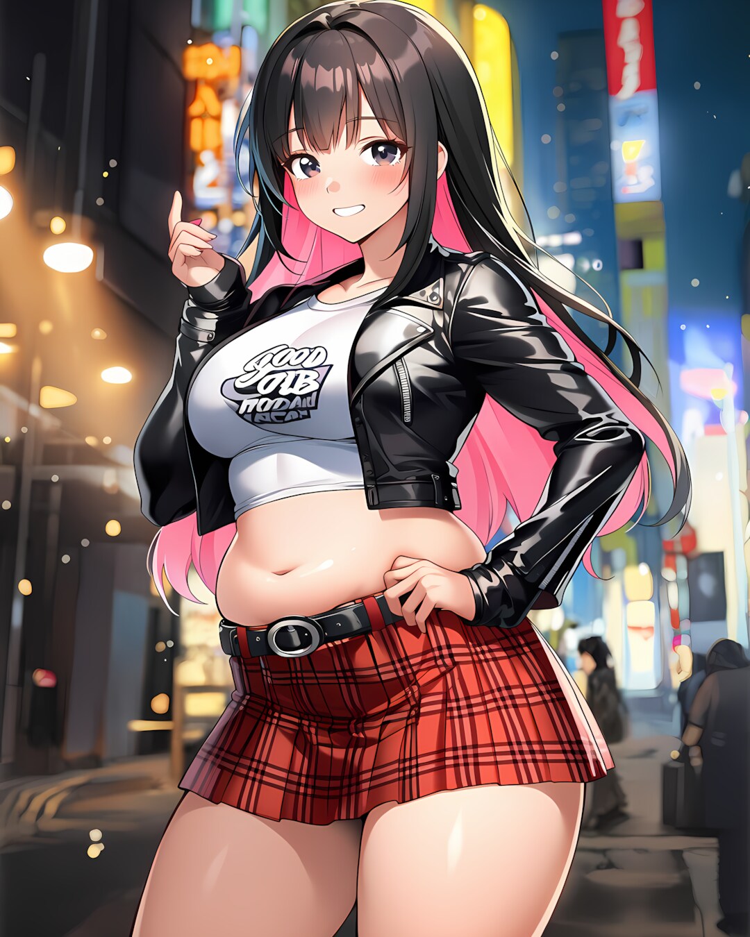 🌃甘辛コーデで夜の街✨大学帰りのリナちゃん