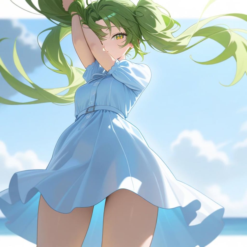 風色のツインテールガール