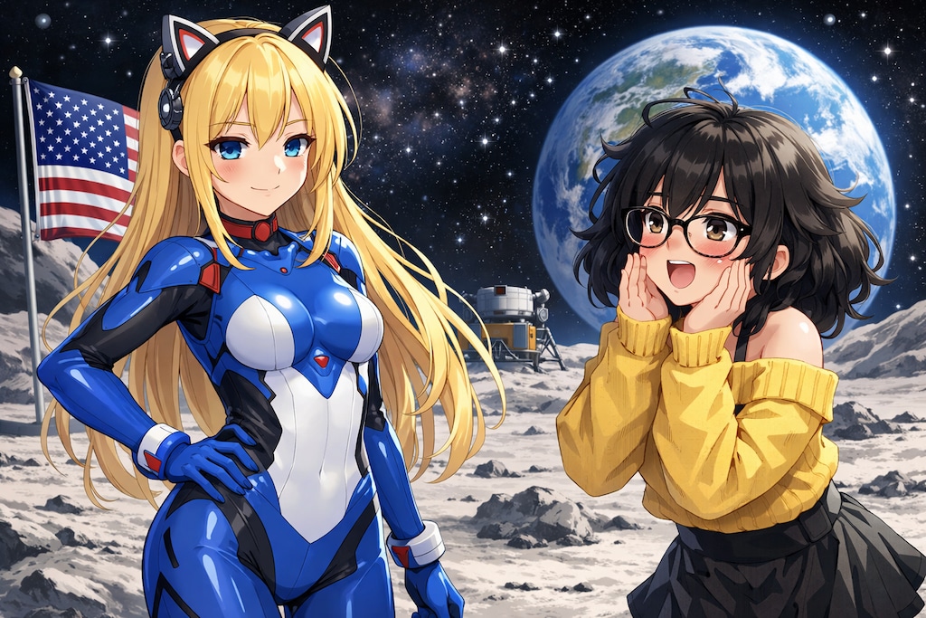兎は居ないのね（月面着陸の日）