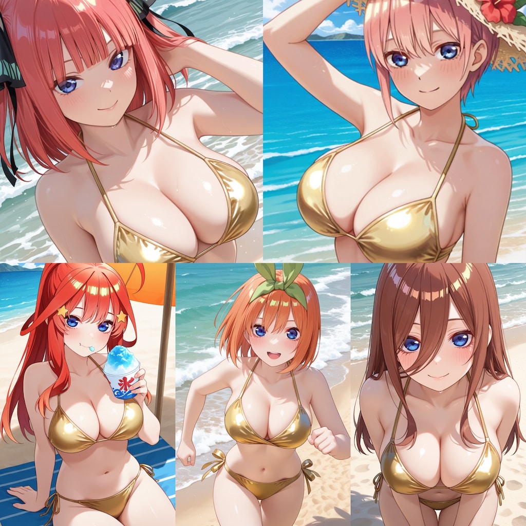 PixAIで五等分の金色ビキニ👙💛
