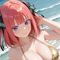 PixAIで五等分の金色ビキニ👙💛 3枚目