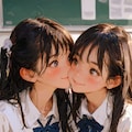 百合中学生、百合キス 2枚目
