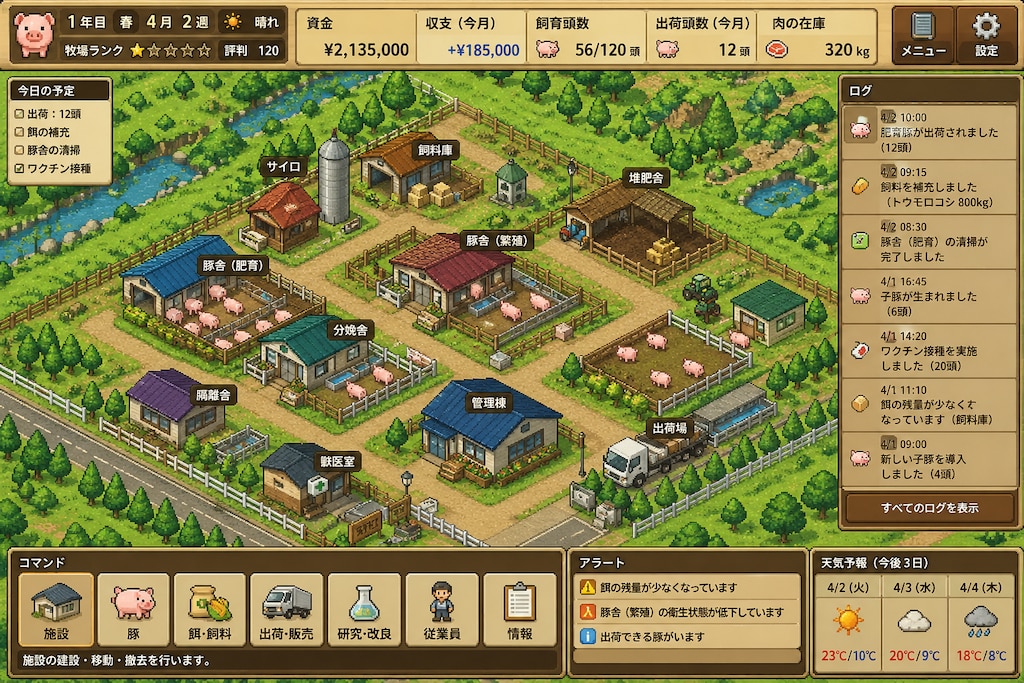 養豚場経営ゲーム