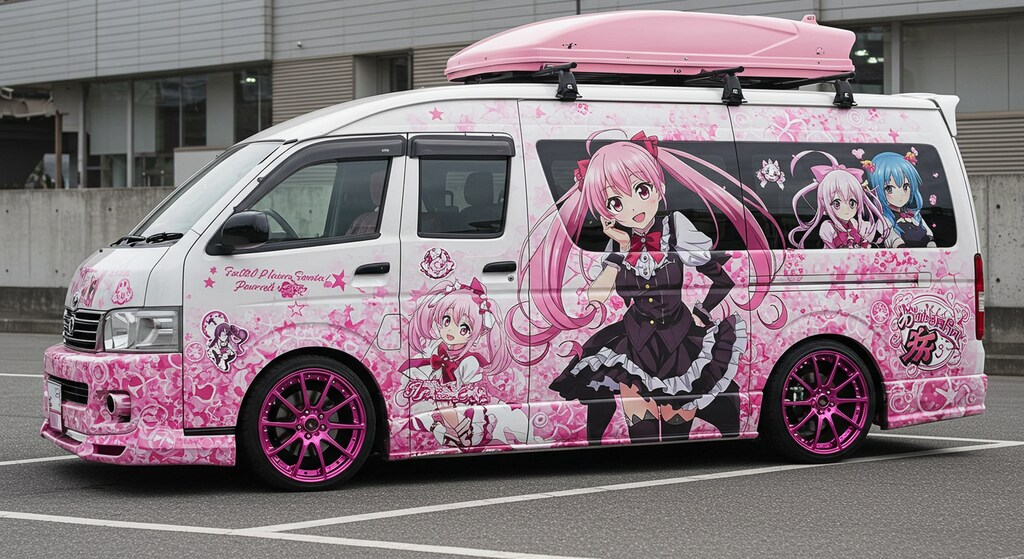 美少女アニメ痛車ハイエース　再リメイク版