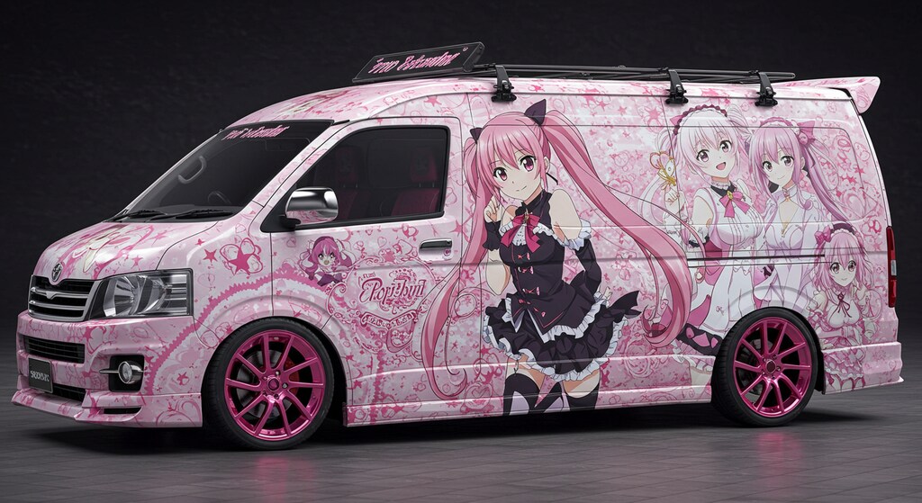 美少女アニメ痛車ハイエース　再リメイク版