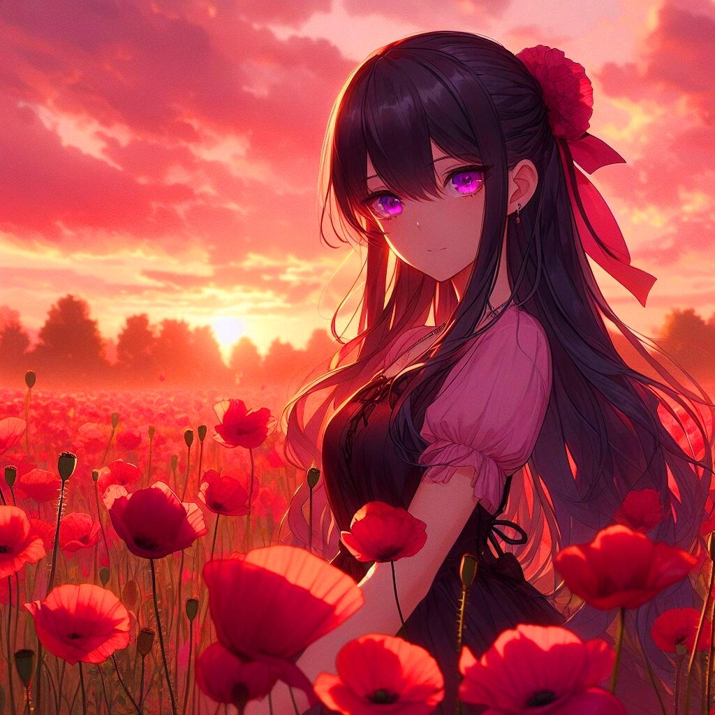 夕日とポピーとうちの子＊その2-2(9枚)