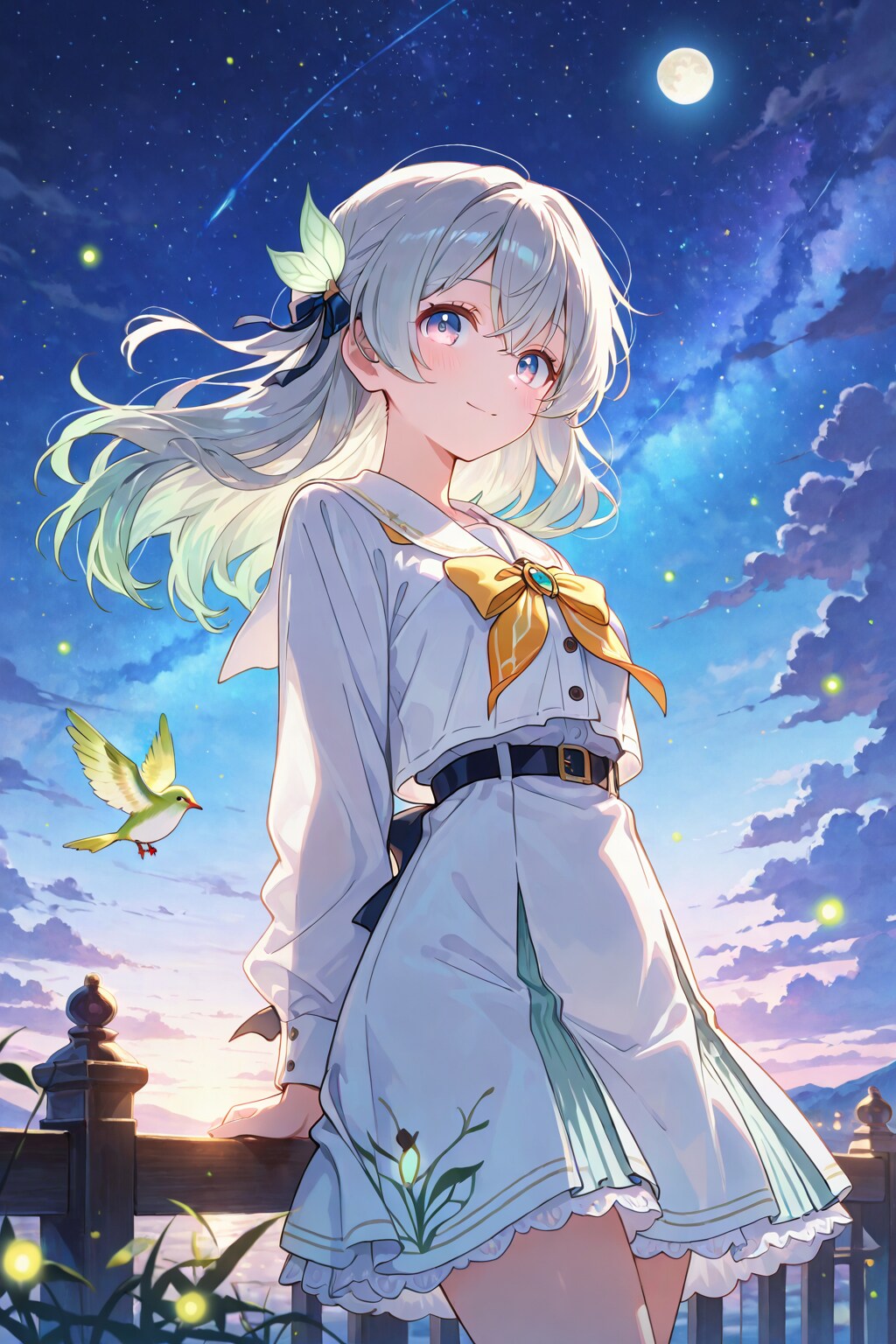 月と蛍。