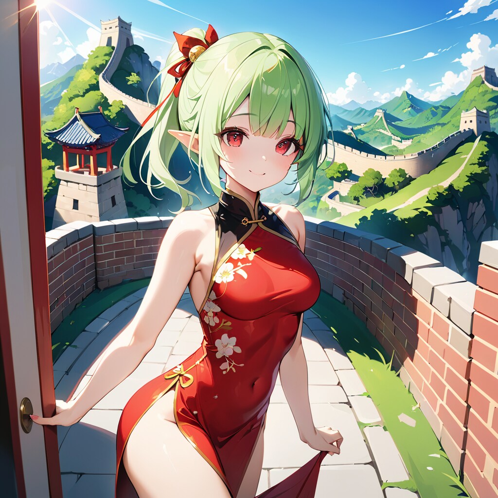 チャイナ服を着たエルフさん | の人気AIイラスト・グラビア