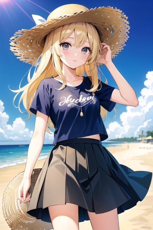 麦わらの海 | の人気AIイラスト・グラビア